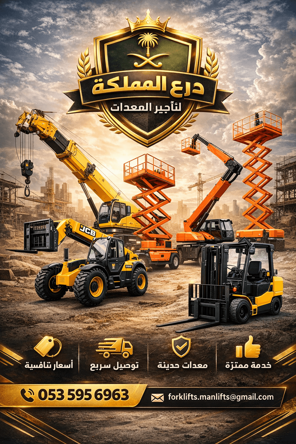 كرينات من اصغر مقاس الى اكبر مقاس للايجار في الدمام