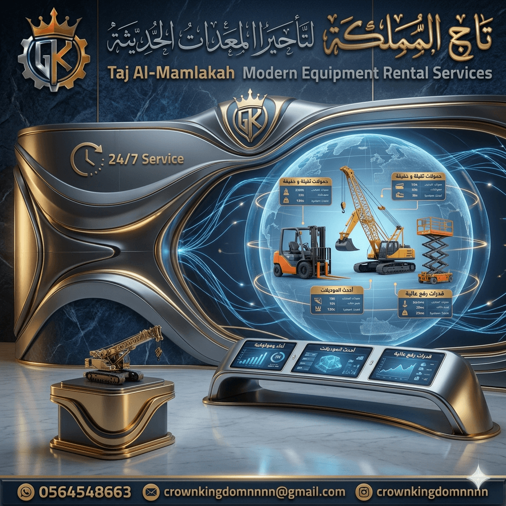 شركة تاج المملكة لتاجير المعدات الثقيلة والخفيفة / 0564548663 افضل شركة تاجير معدات ثقيلة و خفيفة في الدمام السعودية