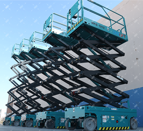 سيزر لفت 12متر للإيجار في الدمام – سلم مقصي كهرباء