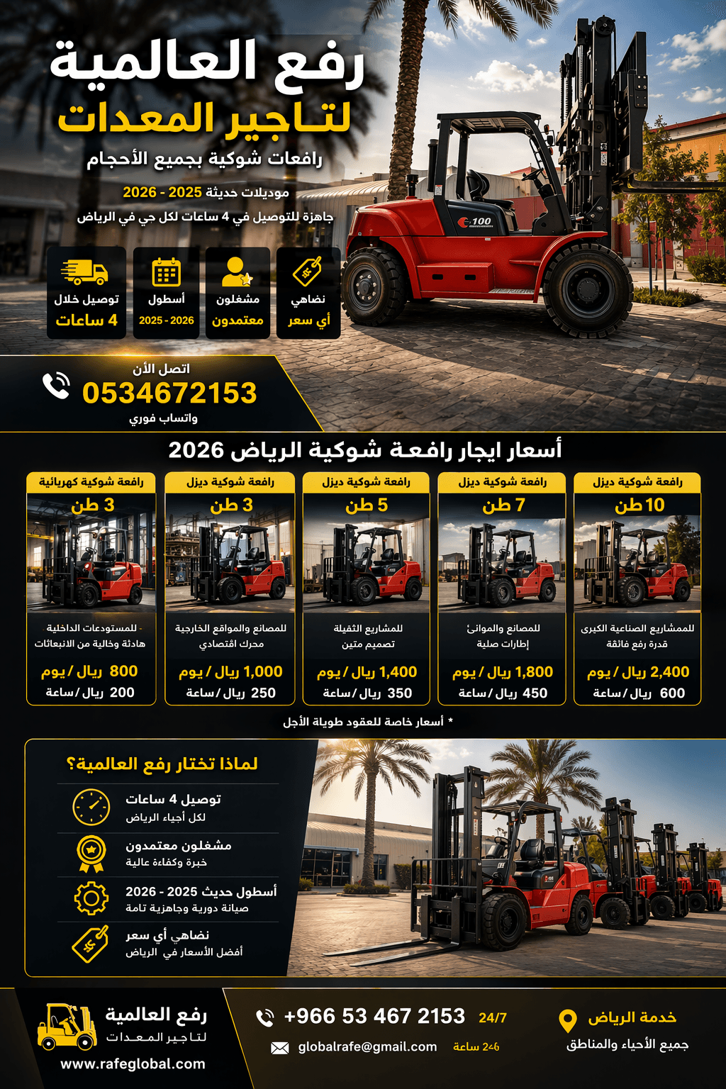 تأجير رافعات شوكية الرياض