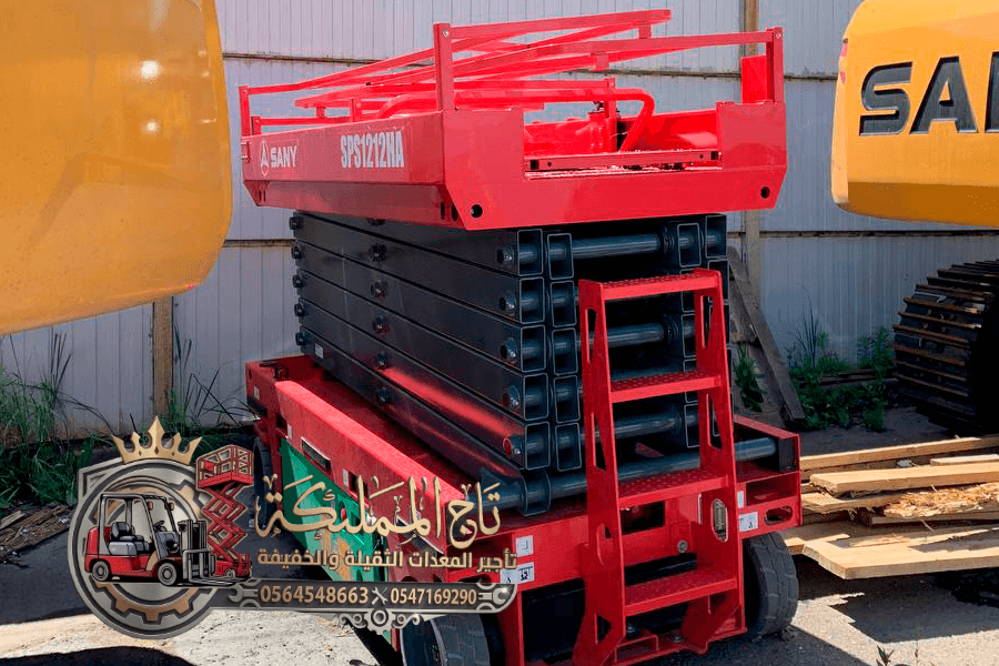 🚀 إيجار [سيزر لفت] منصات رفع وسلالم مقصية للإيجار في الجبيل والقطيف وبقيق | ارتفاع 14م و 16م | حديثة