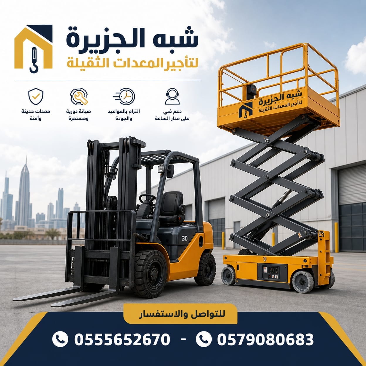 تأجير سيزرلفت جديد رافعات مقصية بالرياض # تأجير فوركلفت جديد رافعات شوكية بالرياض # 0555652670