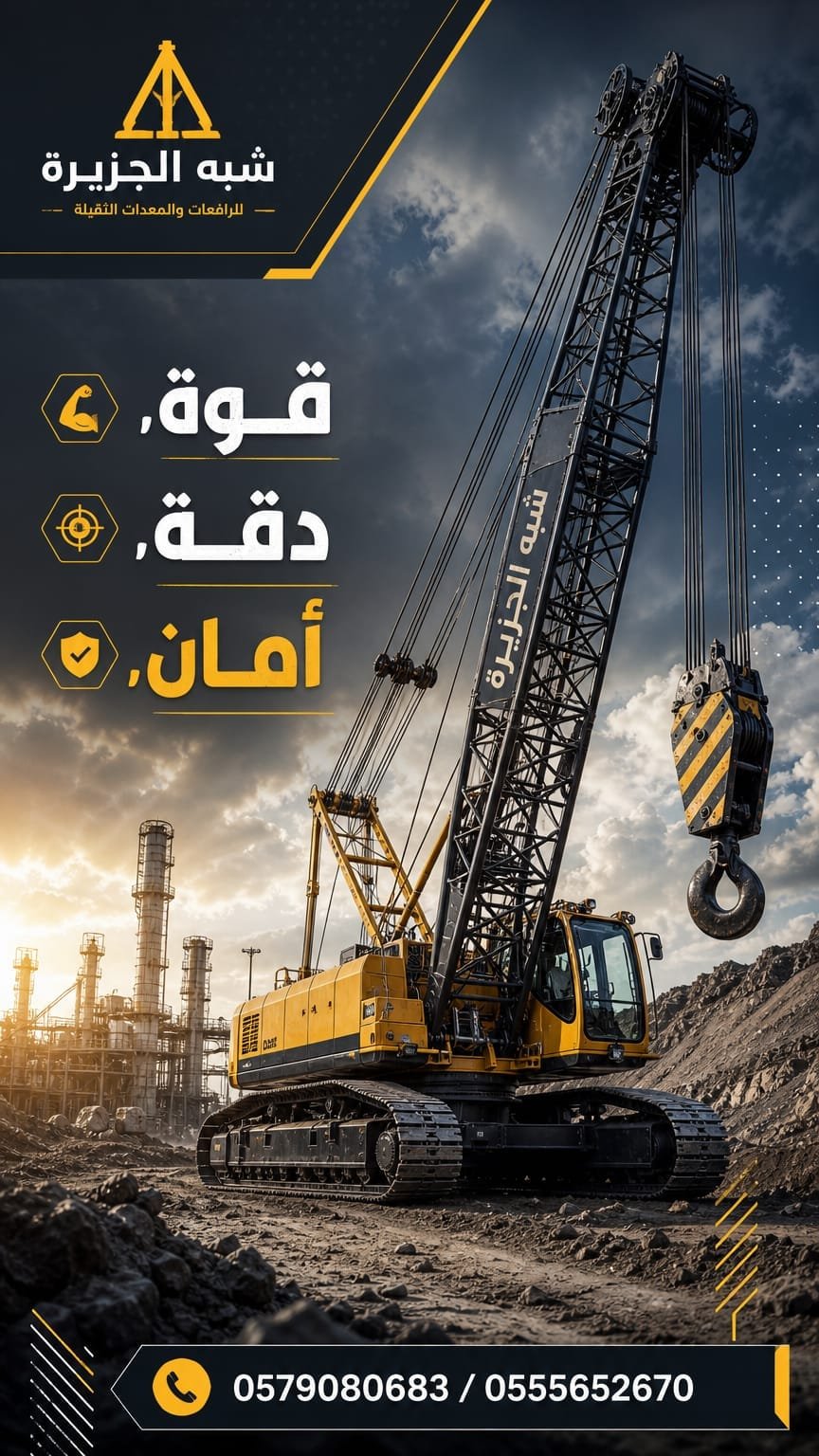 كرين للايجار في جدة | توصيل سريع وآمن | تاجير معدات ثقيلة_بكل انواعها_واحجامها_واطوالها