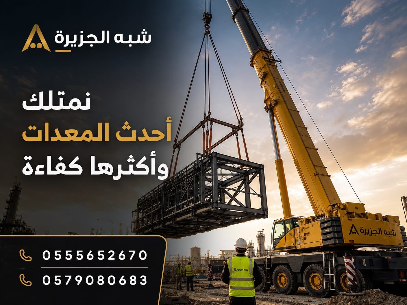 كرين للايجار في جدة | توصيل سريع وآمن | تاجير معدات ثقيلة_بكل انواعها_واحجامها_واطوالها