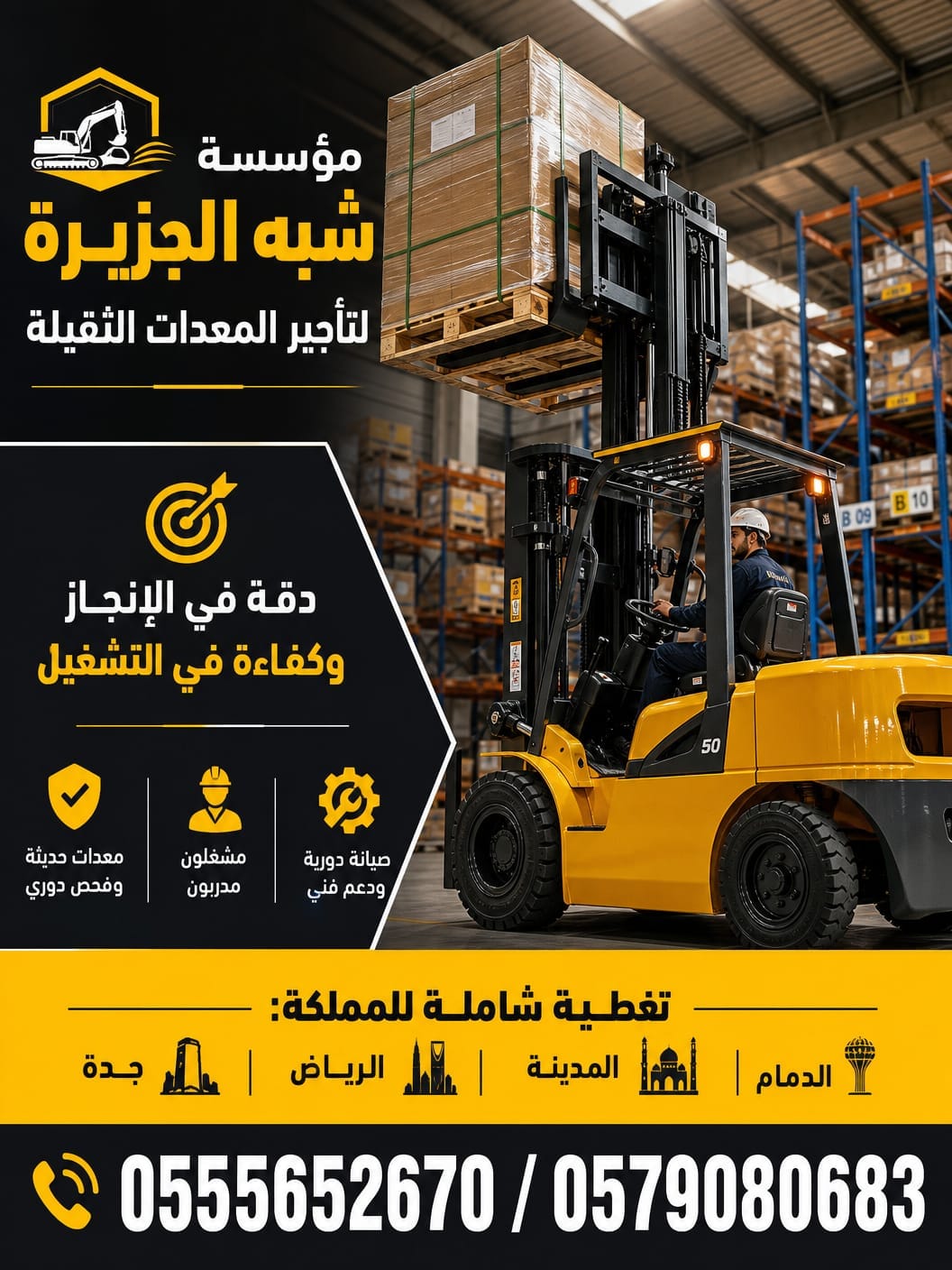 تاجير☆ فوركلفت للايجار بالرياض ✔️ 0555652670 🇸🇦 شركة شبه الجزيرة للتاجير 🛠
