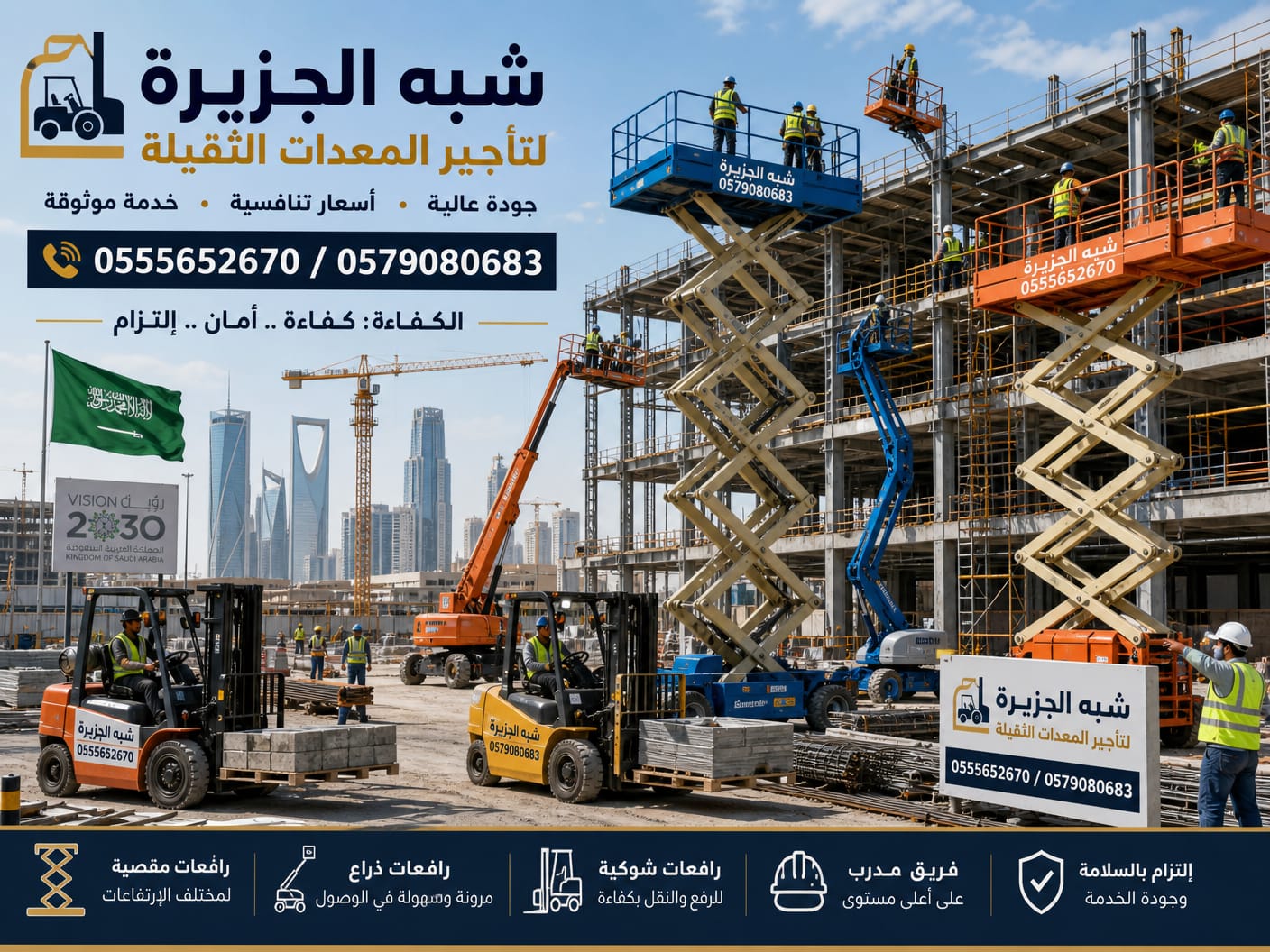 للتاجير✪ سيزرلفت للايجار بجدة »» 0555652670 🔻 شركة شبه الجزيرة للتاجير 🇸🇦