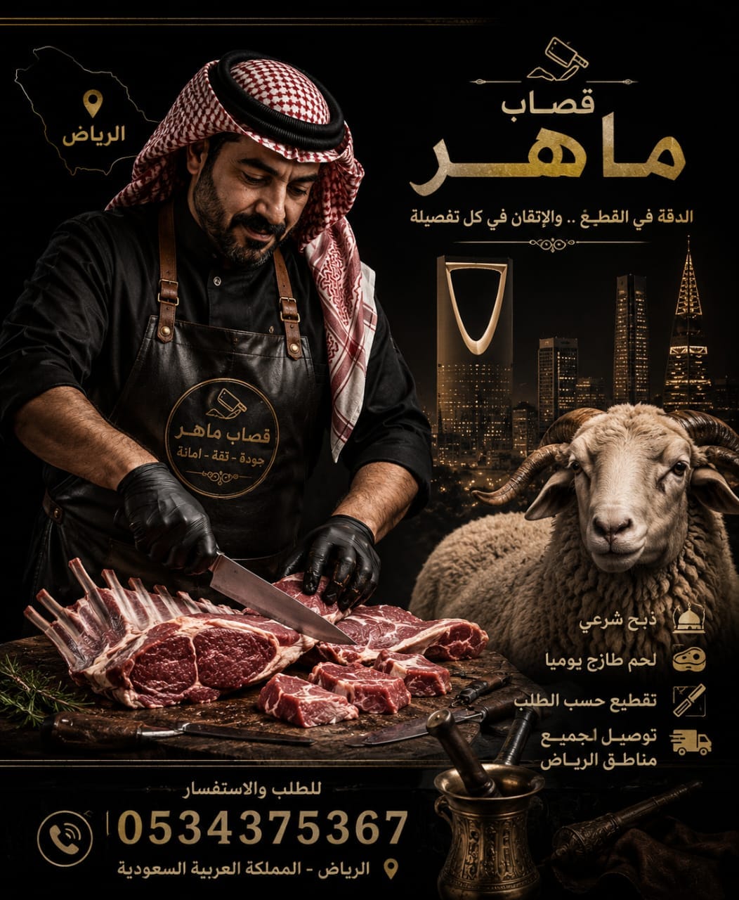 رقم قصاب ذبائح بالرياض 0534375367
