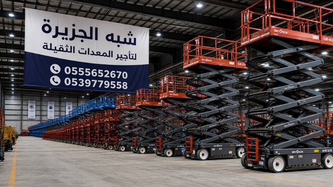 سيزرلفت للايجار في جدة | رافعات مقصية للايجار | تاجير معدات رفع | جميع المقاسات | للتاجير | ايجار |