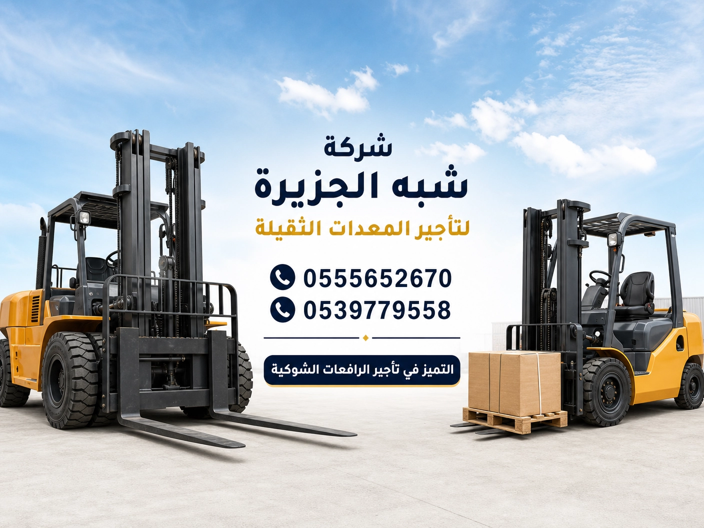 فوركلفت للايجار في جدة | رافعات شوكية للايجار | تاجير معدات رفع | جميع المقاسات | للتاجير | ايجار |