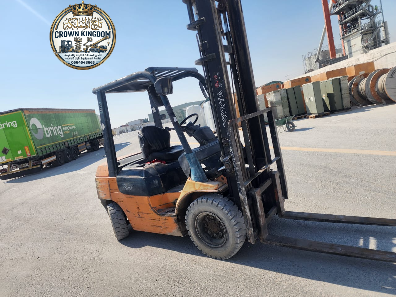 فوركلفت للإيجار في الرياض — رافعات شوكية حديثة : 2T 3T 5T 10T | أعمال المستودعات والمشاريع اللوجستية 🏗️
