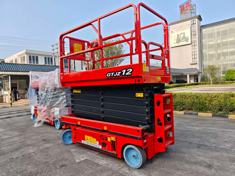 رافعة مقصية 16متر للإيجار بجدة – 16 meter scissor lift for rent in Jeddah