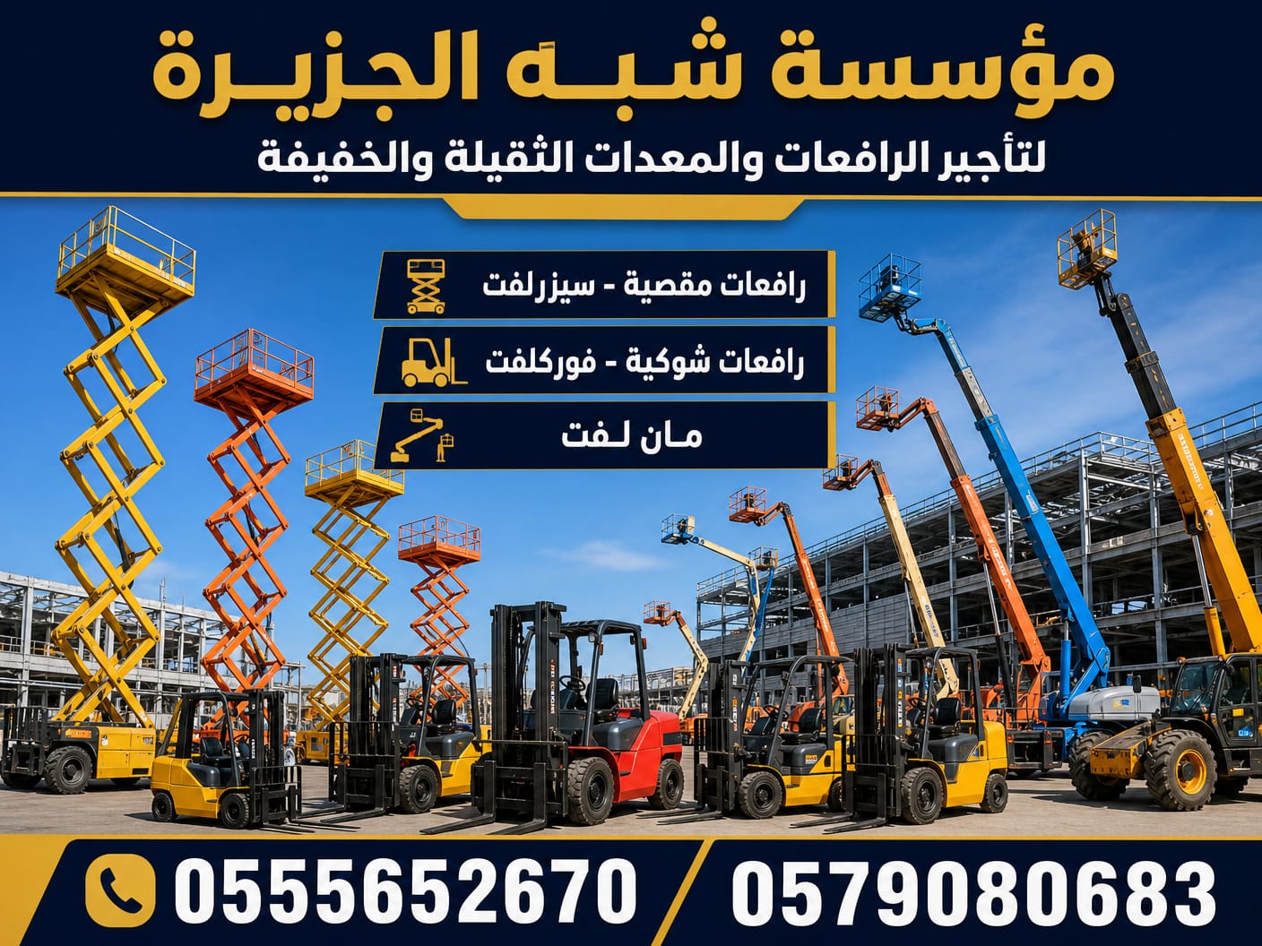 مان لفت _ بوم لفت لتاجير في الدمام # شبه الجزيرة لتاجير الرافعات والمعدات الثقيلة