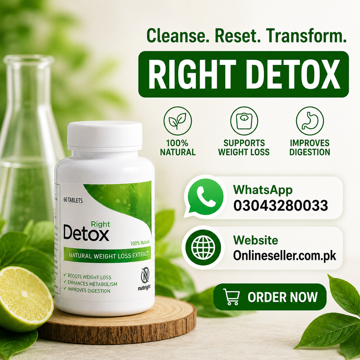 Right Detox Tablets 60 Tablets In Pakistan – {03043280033}