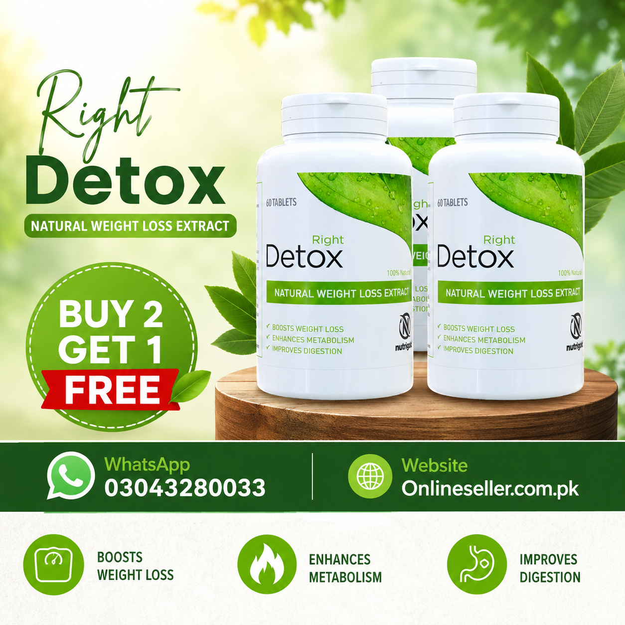 Right Detox Tablet Natural Weight Loss Extract Price In Faisalabad – {03043280033}
